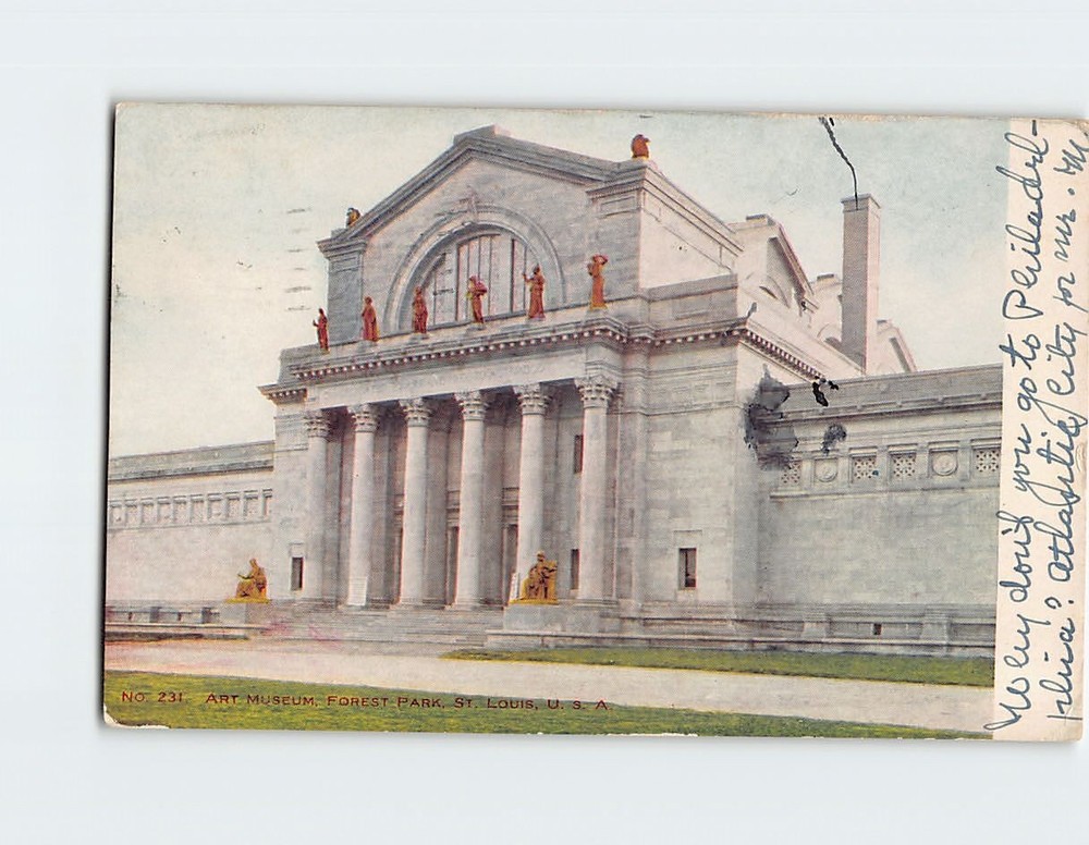 Postcard Art Museum Forest Park St. Louis Missouri USA