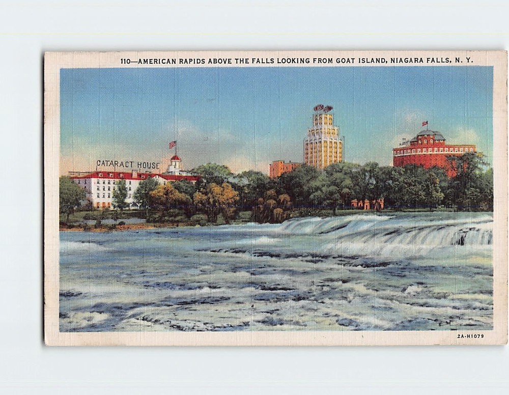 Postcard American Rapids Above the Falls Goat Island Niagara Falls NY USA