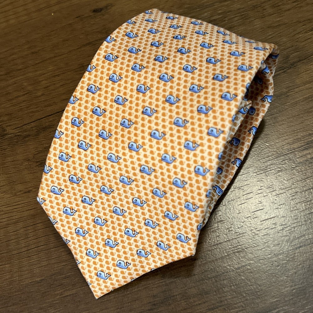 Pierre Cardin Men’s Tie Salmon Silk Novelty Necktie with Cute Whale Pattern