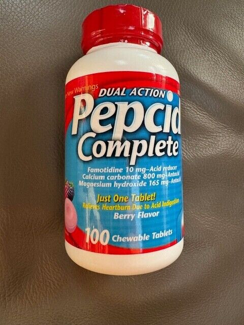 Pepcid Complete Dual Action Acid Reducer Chewable Tablets-Berry Flavor, 100 CT-image