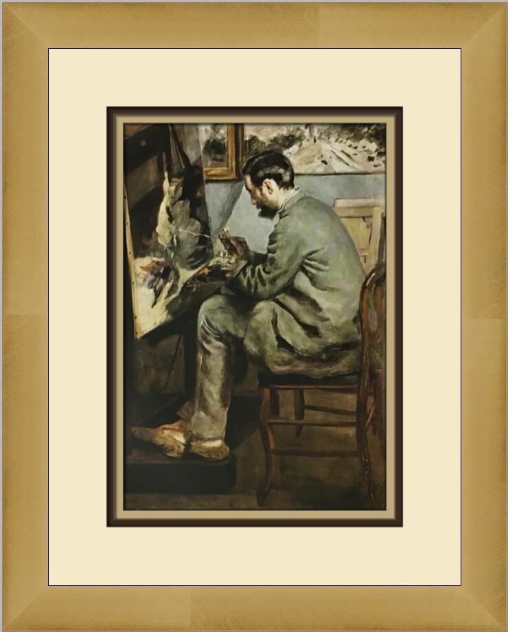 Pierre Auguste Renoir Frederic Bazille at his Easel Custom Framed Print