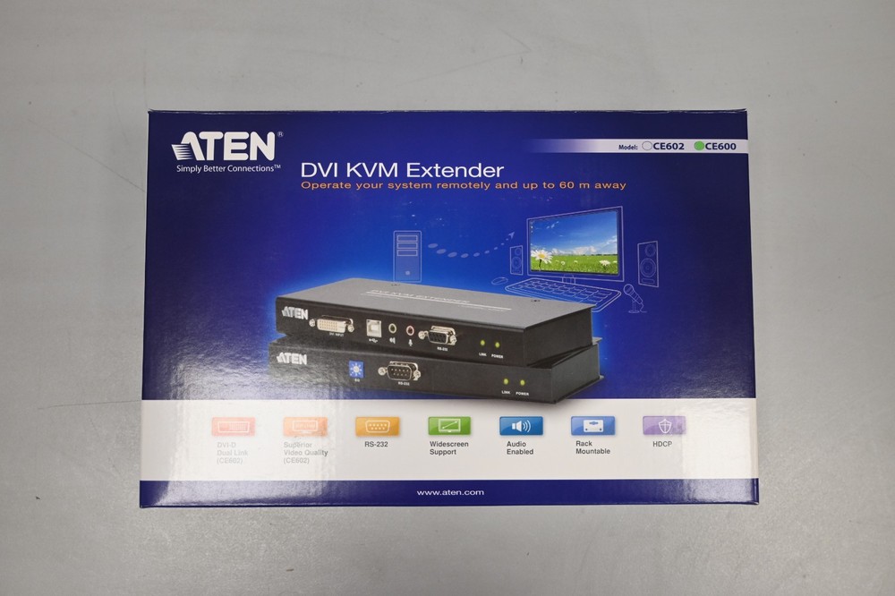 ATEN CE600 DVI KVM Extender Set CE600L/CE600R inc Power Supplies