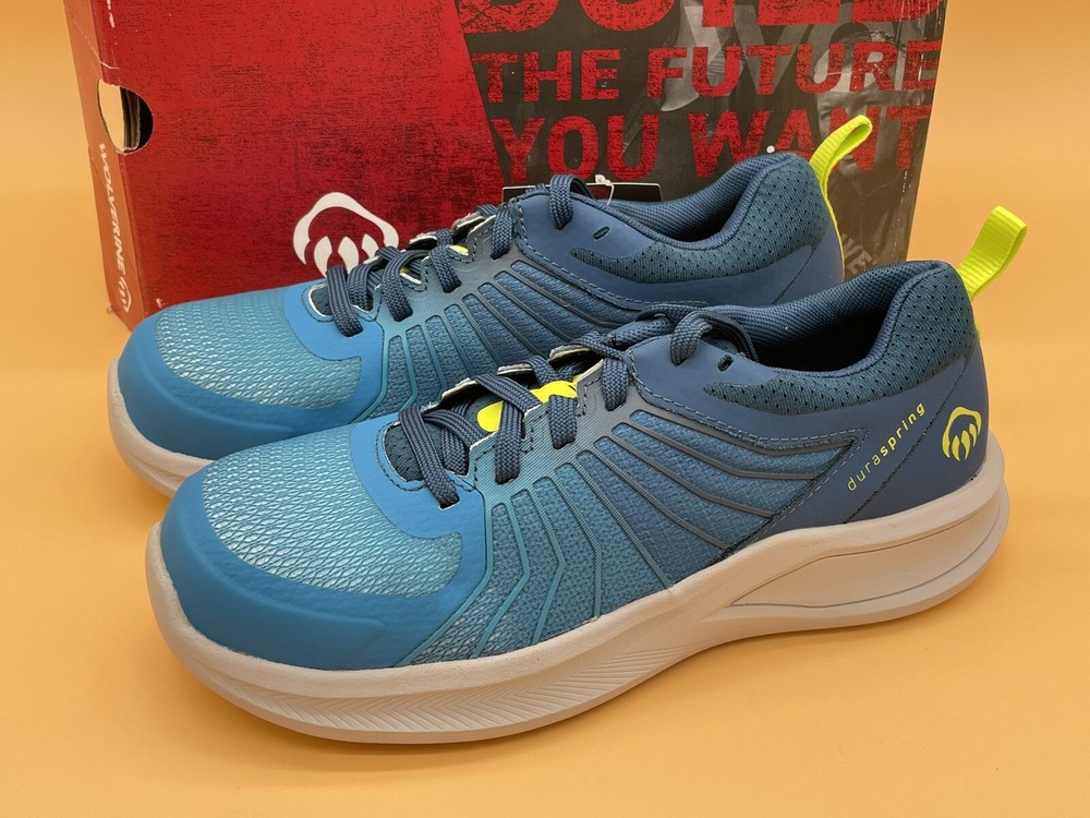 Wolverine Bolt Durashock Size 9.5 Safety Work Sneakers with Carbonmax Toe in Blue