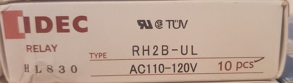IDEC RH2B-UL  AC110/120V  50/60Hz   Relay 10A 8PIN