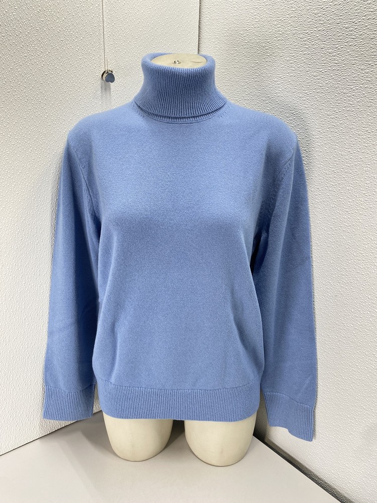 Michael Kors Womens Soft Cashmere Turtleneck Sweater Size M Lake Blue