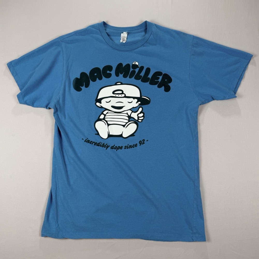 Mac Miller Thumbs Up T Shirt Startee Blue Graphic Tee Men’s Medium