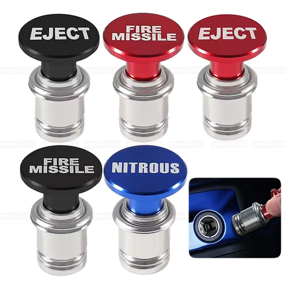 Universal Fire Missile Eject Button Car Cigarette Lighter Cover Trim Accessories