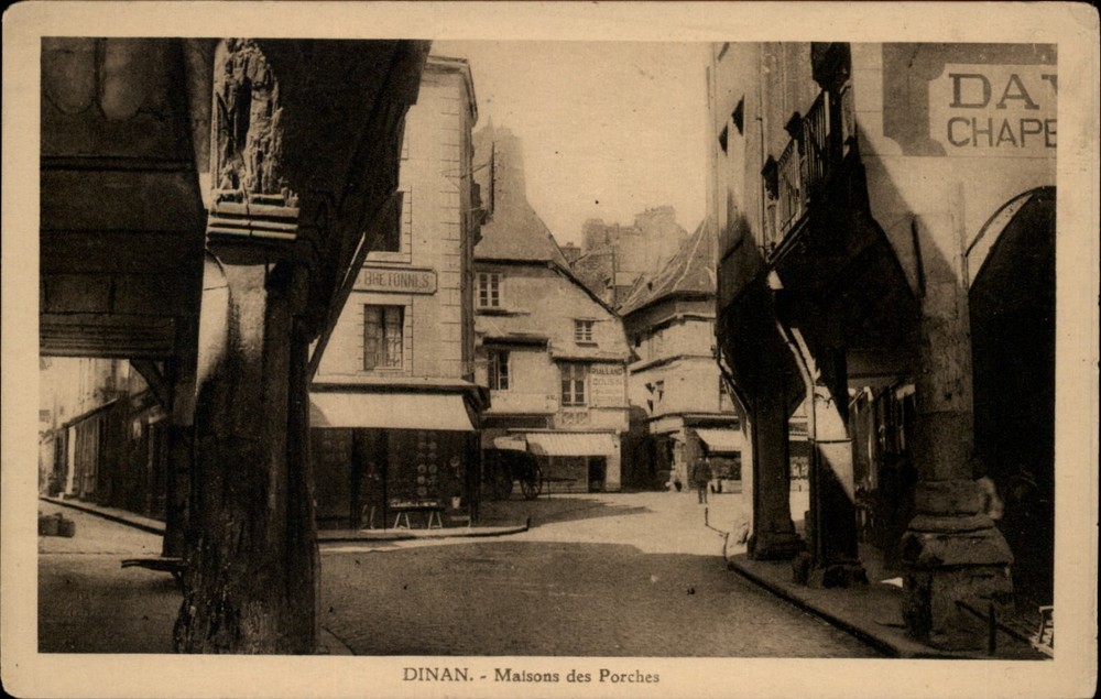 Houses Dinan Brittany France vintage postcard s637