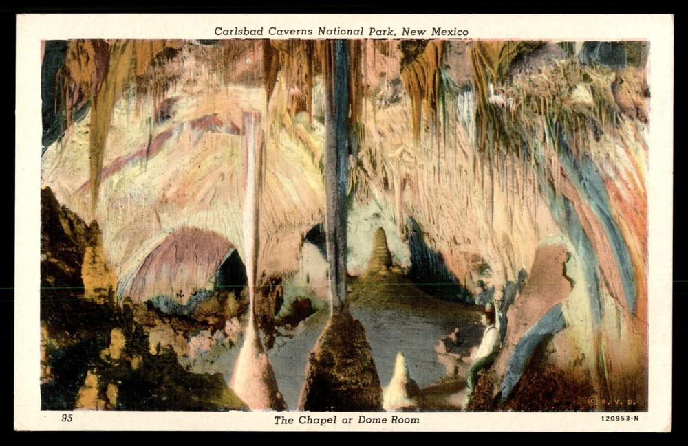 Vtg POSTCARD The Chapel/Dome Room Carlsbad Caverns National Park New Mexico UNP
