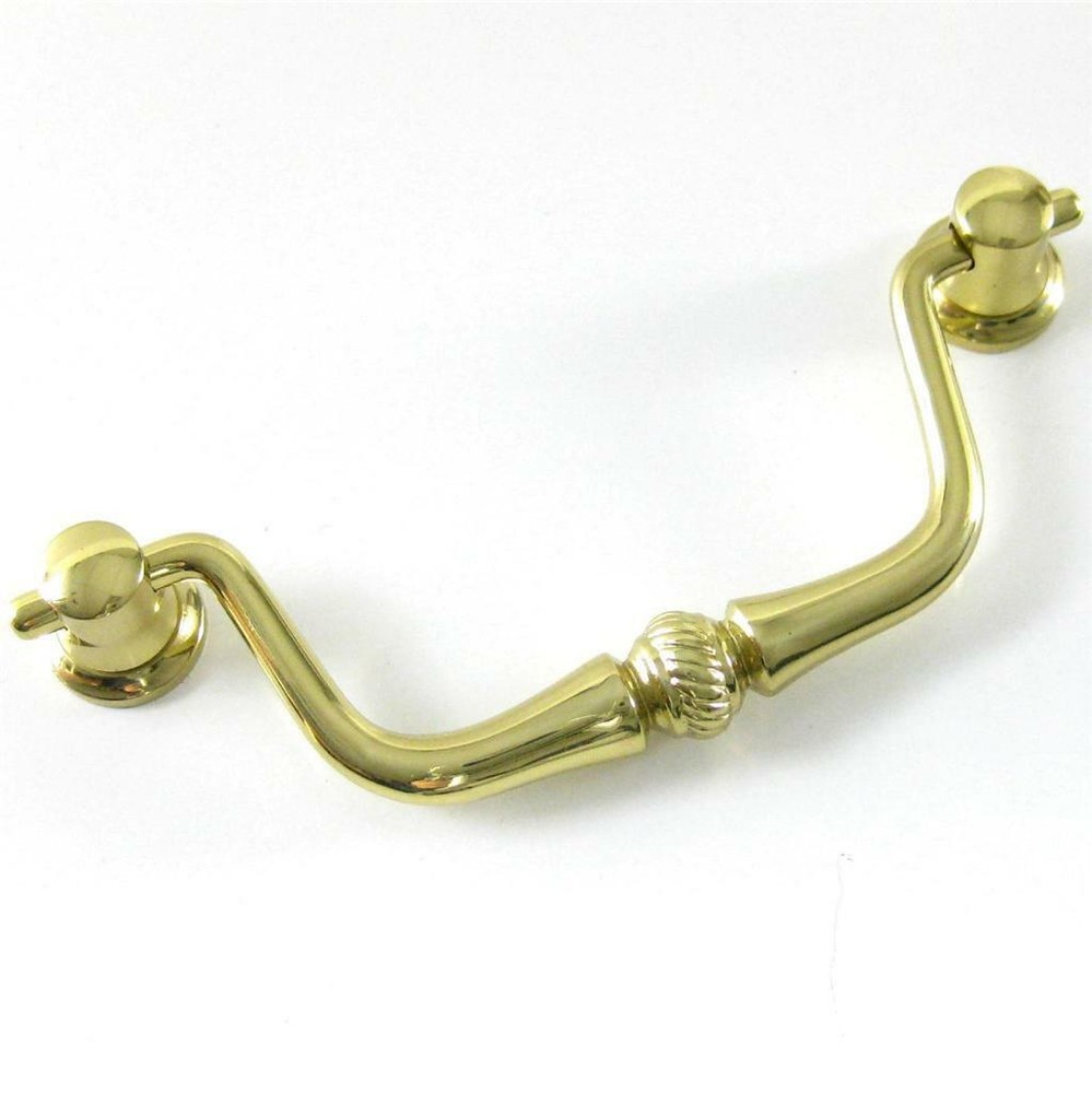 4-inch Restoration Hardware Felicity Dresser Drawer Pull in Polished Brass