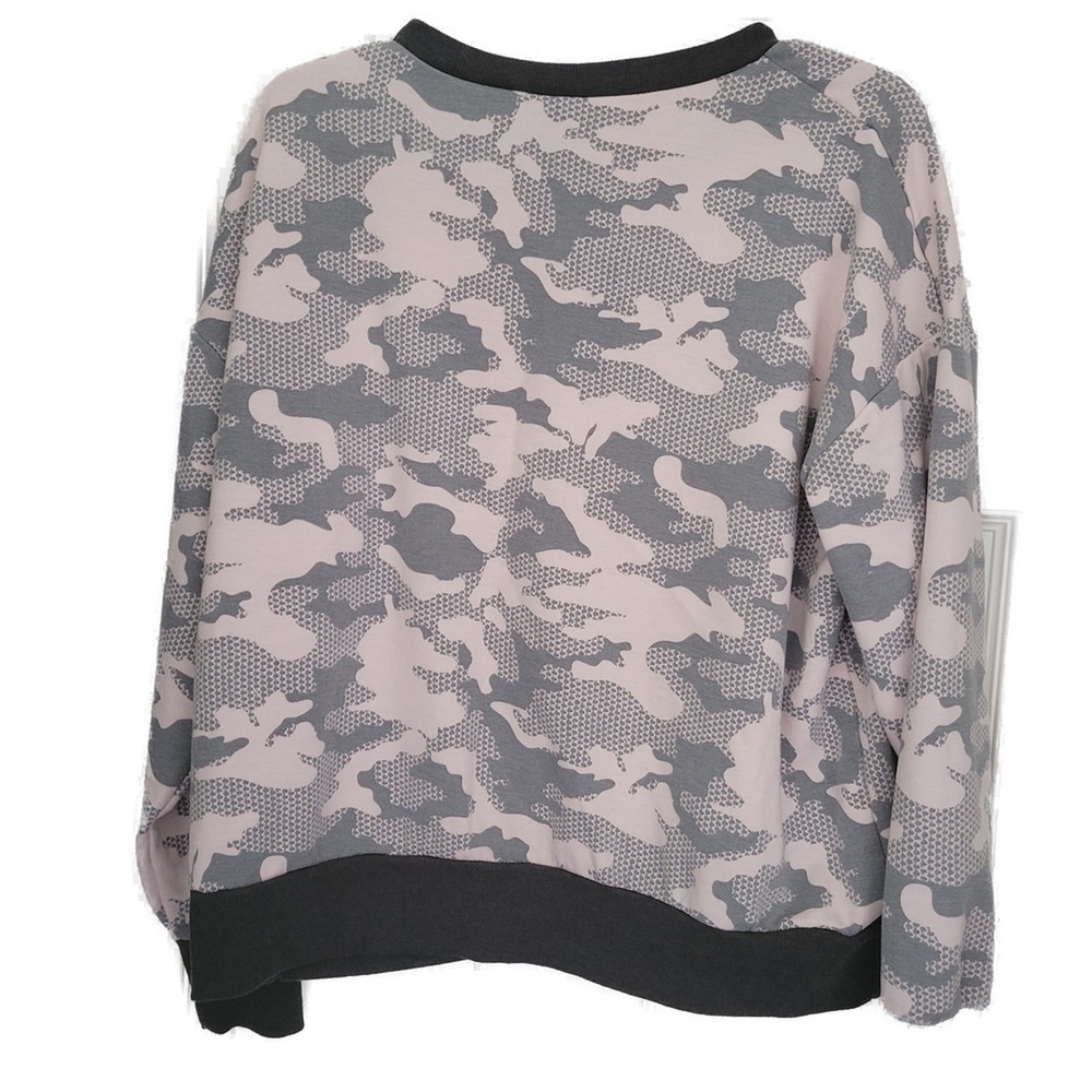 Women's Large Pink Green Camo Loungewear Sweatshirt by Reebok
