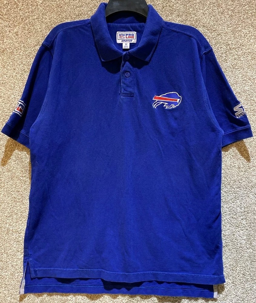 Starter NFL Pro Line Mens Buffalo Bills Short Sleeve Polo Shirt Size Medium