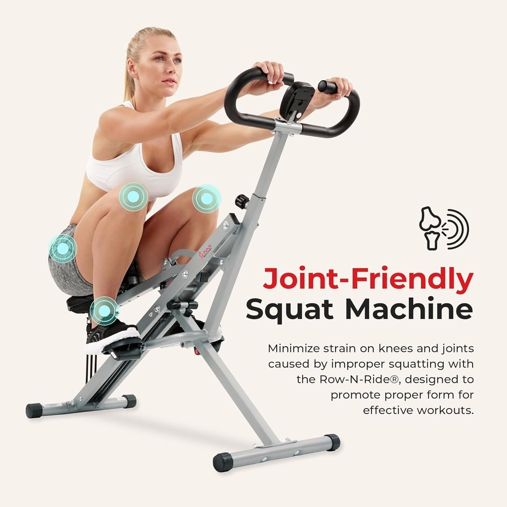 Row-N-Ride Squat Assist Trainer for Home Arm Glute and Leg Workouts