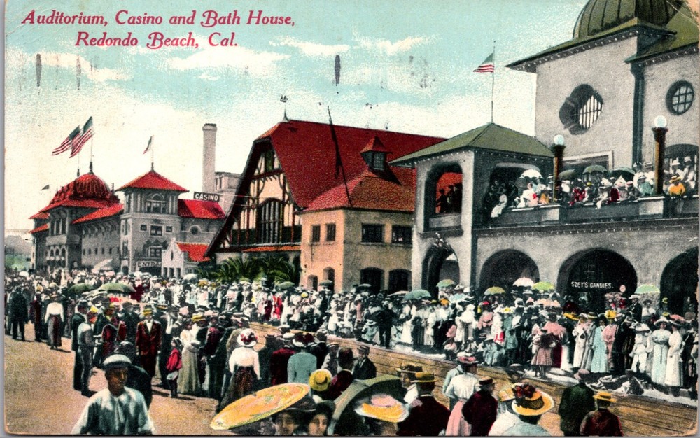 Postcard Auditorium, Casino and Bath House in Redondo Beach California