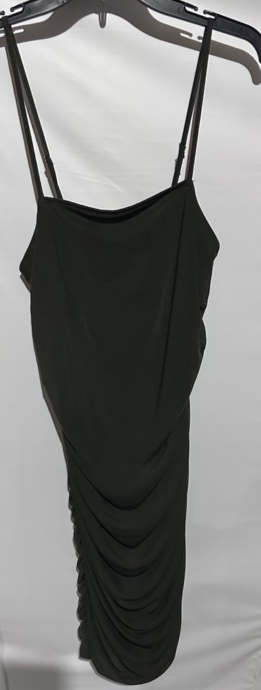 Forever 21 Olive Green Cocktail Party Bodycon Sheath Dress Ruched Size M