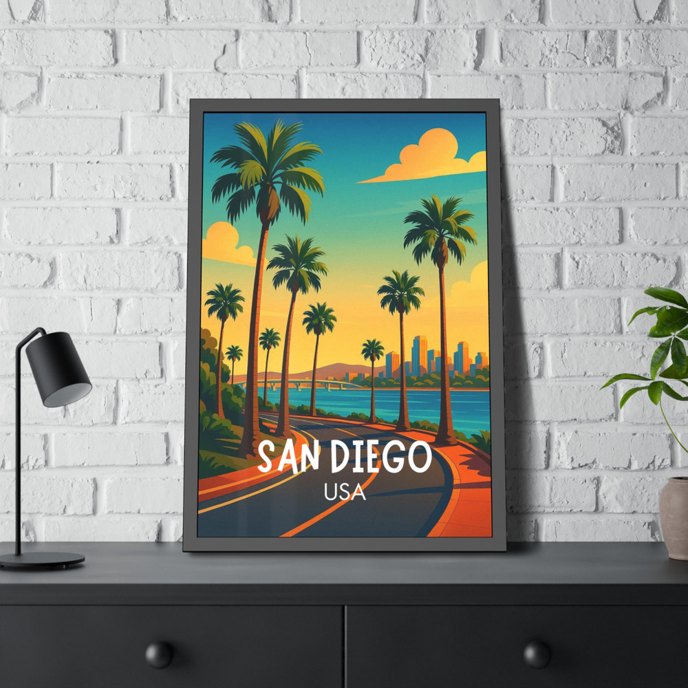 Visit San Diego California USA Travel Poster Print Wall Art Unframed