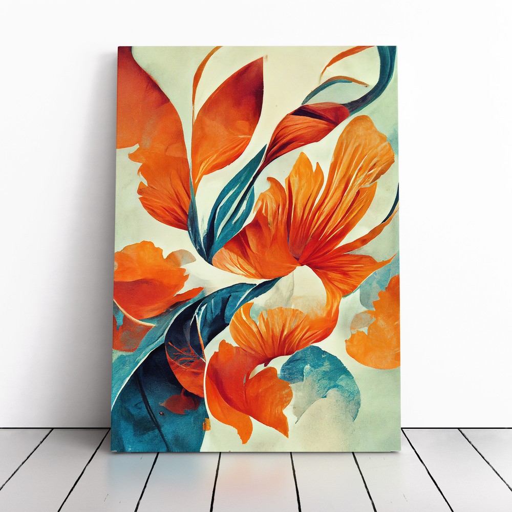 Abstract Flowers No.1 Canvas Wall Art Print Framed Picture Home Office Decor