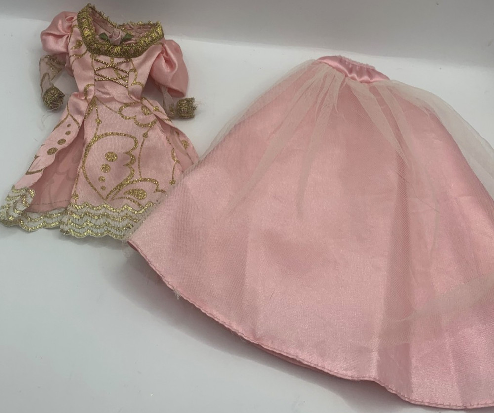 Vintage Barbie Rapunzel Princess Fashion Outfit Clothing Pink Gold Dress 2-Piece