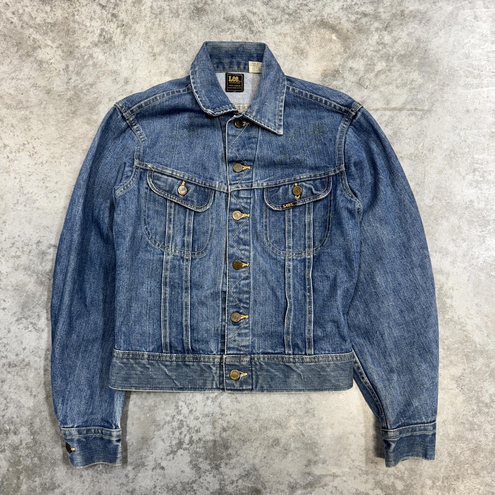 Vintage Lee Jacket Mens small Denim 101-J blue 70s USA made Union 60s button