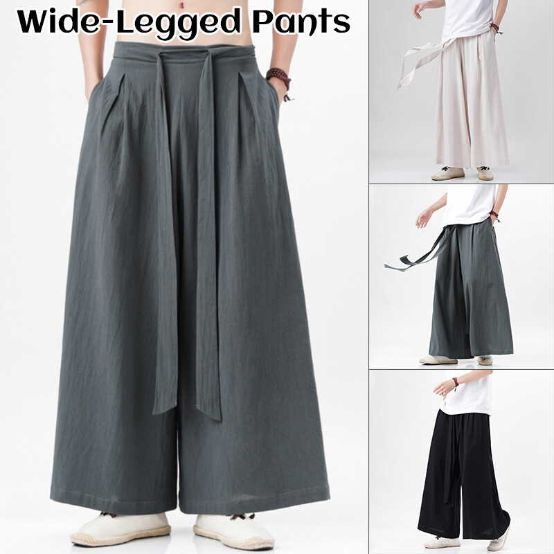 Chinese Harajuku Streetwear Solid Wide Leg Loose Casual Pants