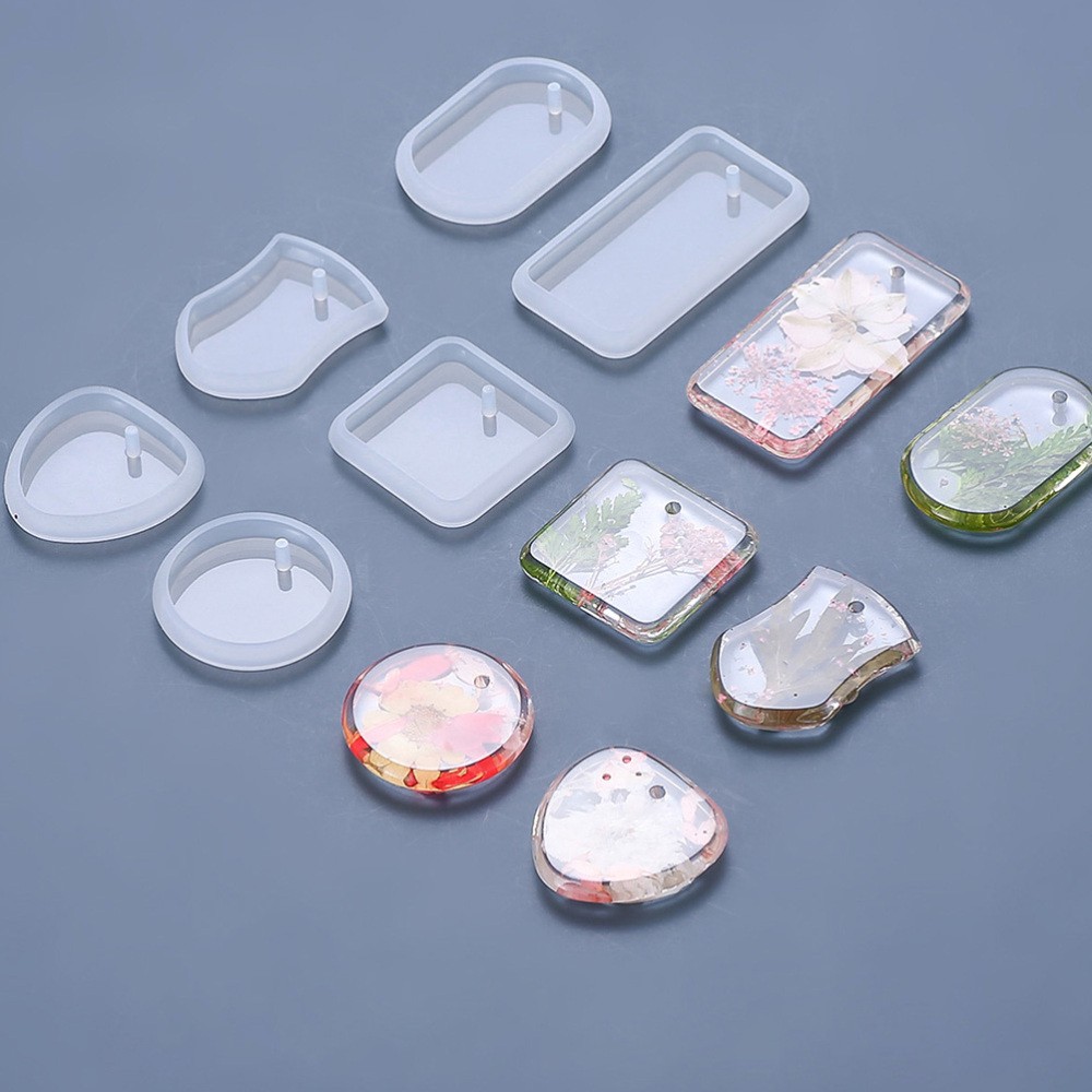 6-Piece DIY Keychain Mold Set for Pendants and Lover Tags