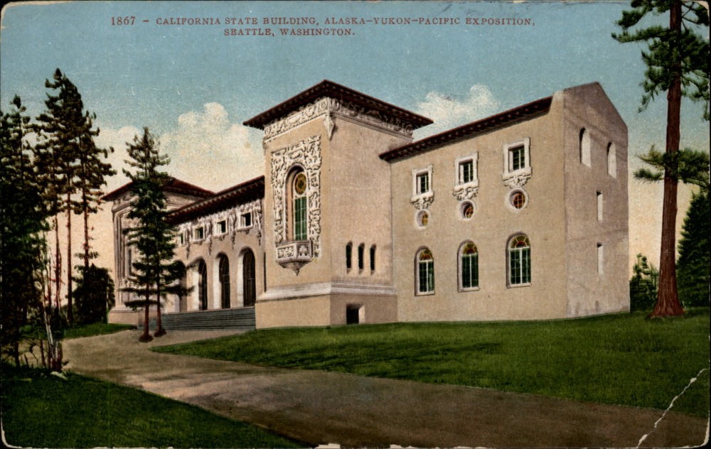 California State Bldg Alaska Yukon Pacific Exposition Seattle Washington ~ c1910