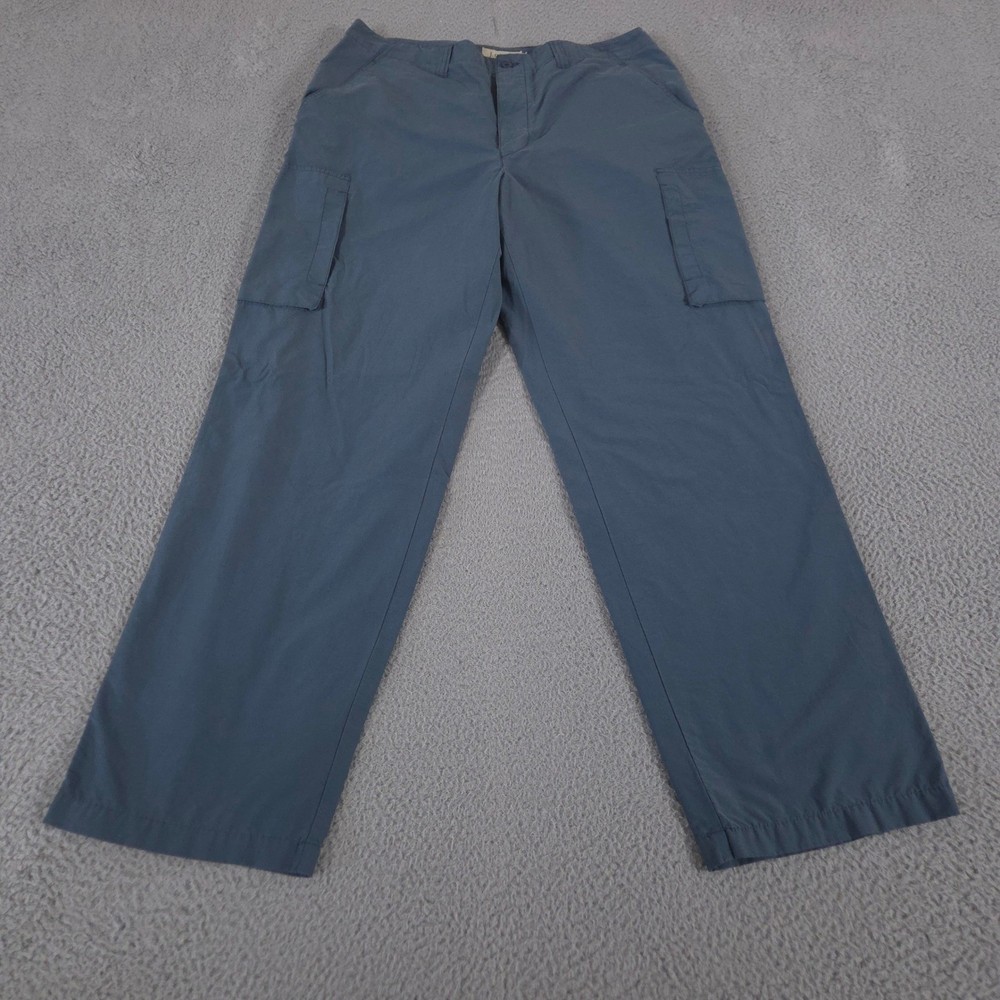 VTG J.Crew Pants Mens 36x34 Blue Straight Leg Cotton Blend Button Fly Cargo Y2K