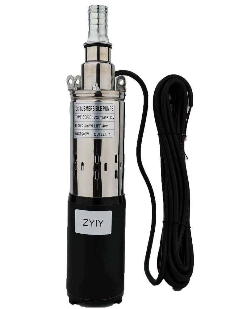ZYIY 12V Deep Well Submersible Pump 200W DC Solar Power Deep Well Pump 3
