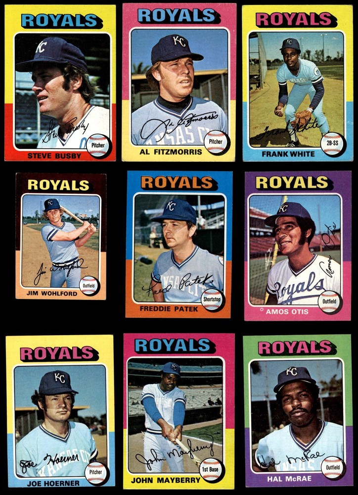 1975 Topps MINI Royals Near Team Set 3.5 - VG+ 7109900 (22 / 26 cards)