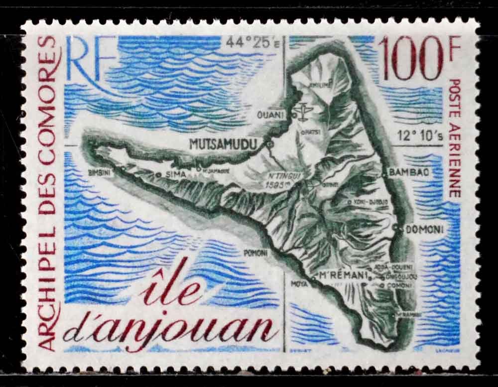 Comoro Is., France: 1972 Stamps Mint Never Hinged Map Scott #C49 Sound