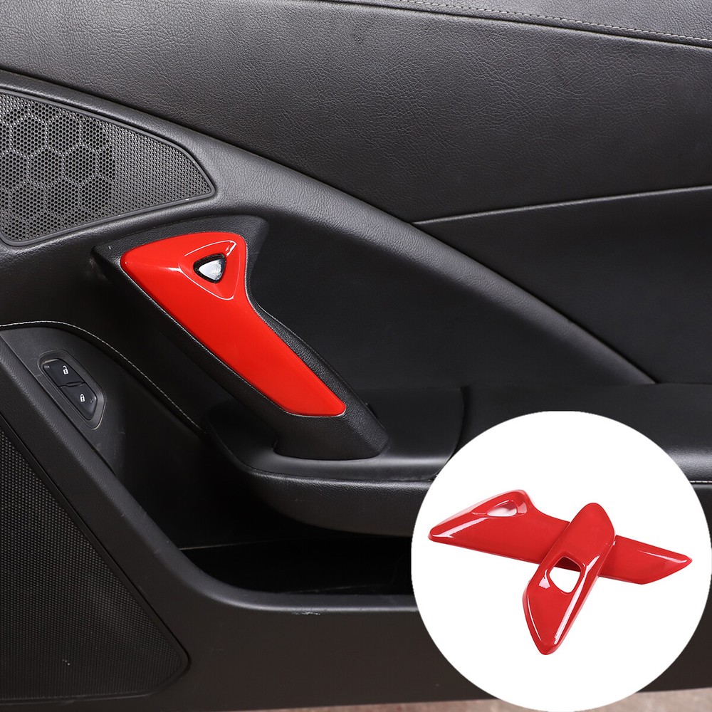 Red ABS Interior Electric Switch Trim Cover Fits For Corvette C7 2014-2019-image