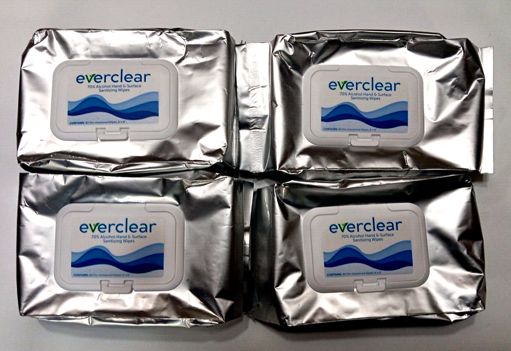 4 PACKS of 80  WIPES (320 Total) Multi-Purpose Sanitary/Disinfectant Wipes