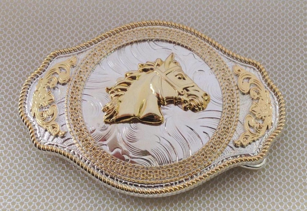 Horse Head Western Belt Buckle Large for Men & Women Cowboy Rodeo Casual Wear