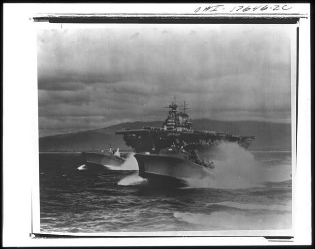 Photo:World War II Battleships at Sea 1940s Naval Action Photograph