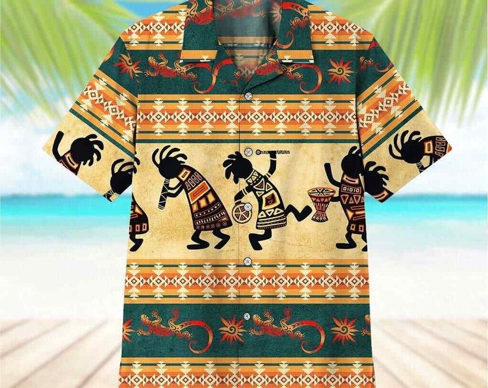 American Native 3D All Over Printed Trendy Hawaiian Shirt Beach Party Matching S