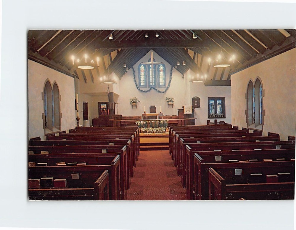 Postcard Interior Eastertide at Chapel of All Saints Whalom Massachusetts USA