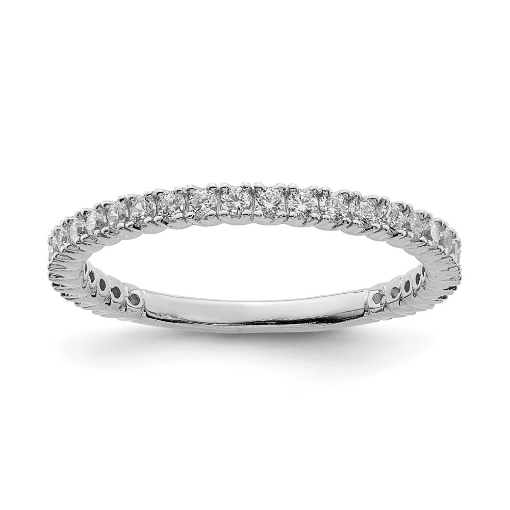 925 Sterling Silver Rhodium-plated Cubic Zirconia Band Ring Gift for Women