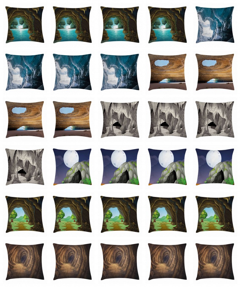 Ambesonne Cave-Themed Throw Pillow Cases Cushion Covers in 8 Sizes for Home Decor