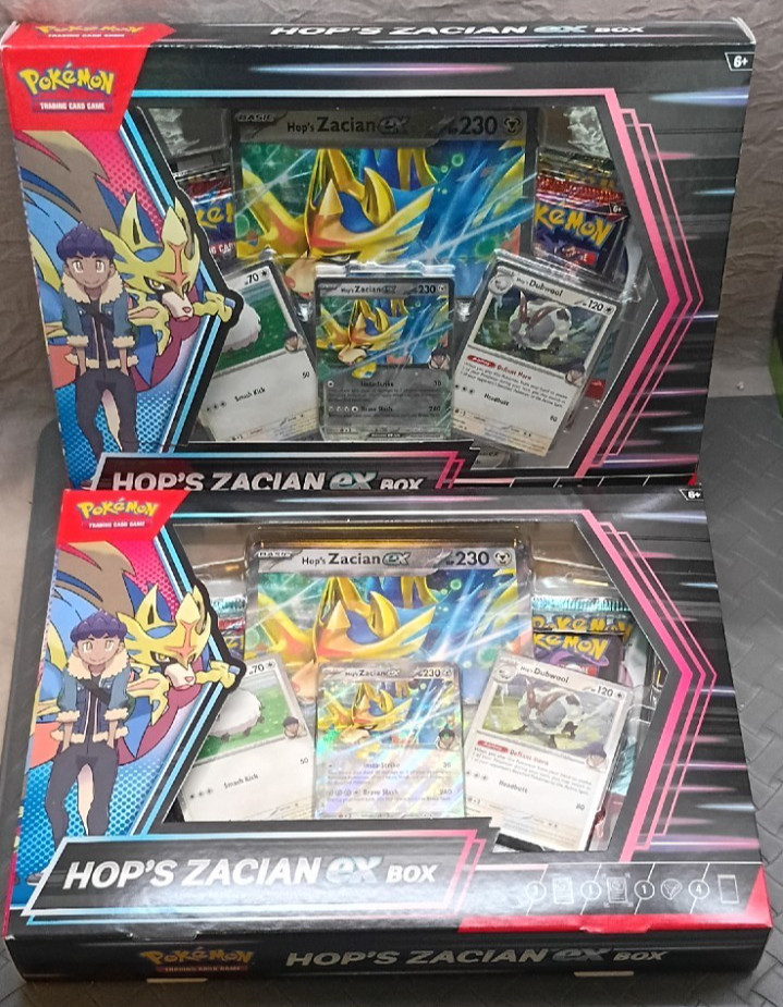 Pokémon Hop’s Zacian EX Collection Box 4 Booster Packs Promo Sealed Pokemon