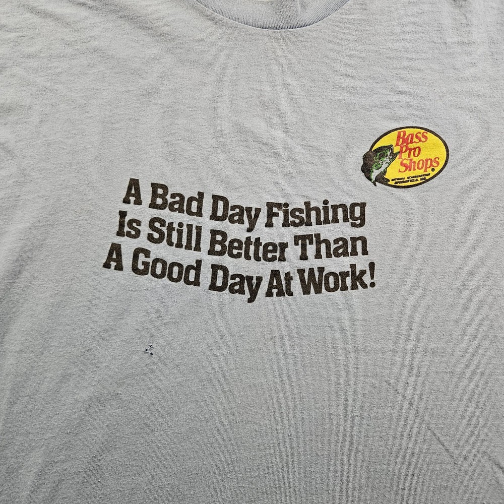 Vintage Bass Pro Shops 90s Funny Promo Graphic T-Shirt Made In USA Size XL