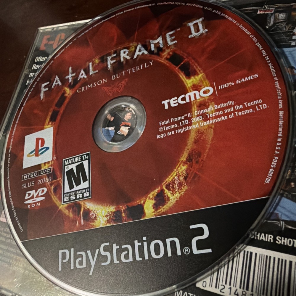 Fatal Frame II 2 Crimson Butterfly PlayStation 2 PS2 TESTED GOOD DISC ONLY