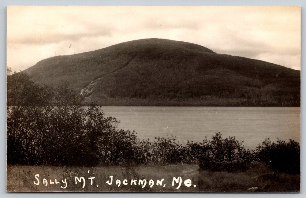 Sally Mt. Jackman Maine ME Real Photo Postcard RPPC Wood Pond Mountain View C417