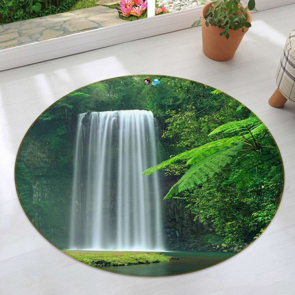 3D Woods Waterfall NAO3638 Game Rug Mat Elegant Photo Carpet Mat Fay