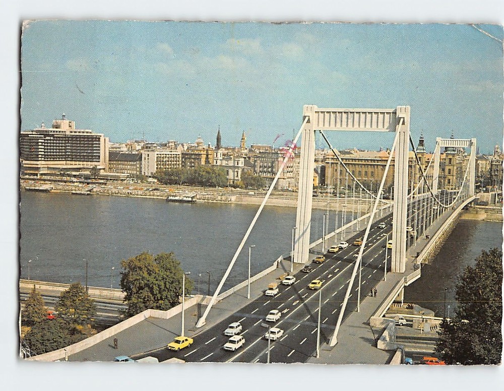 Postcard Elisabeth Bridge Budapest Hungary