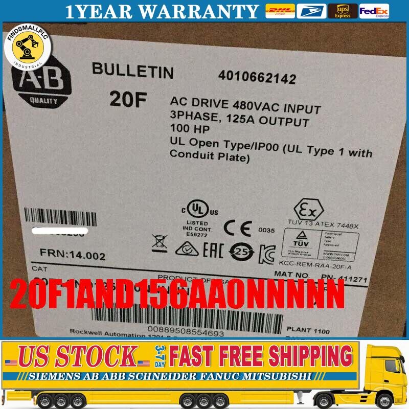 New Factory Sealed Allen-Bradley 20F1AND156AA0NNNNN PowerFlex 753 AC Drive