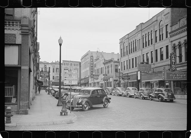 La Crosse Wisconsin 1939 Downtown Street Scene Cars Newbury Theater Casino