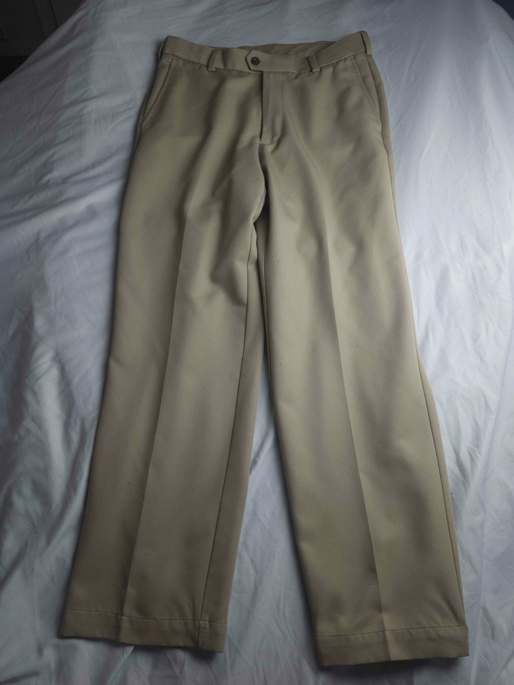 Izod Golf Pants Mens Size 32x32 Tan Chino Flat Front Straight Athleisure Outdoor