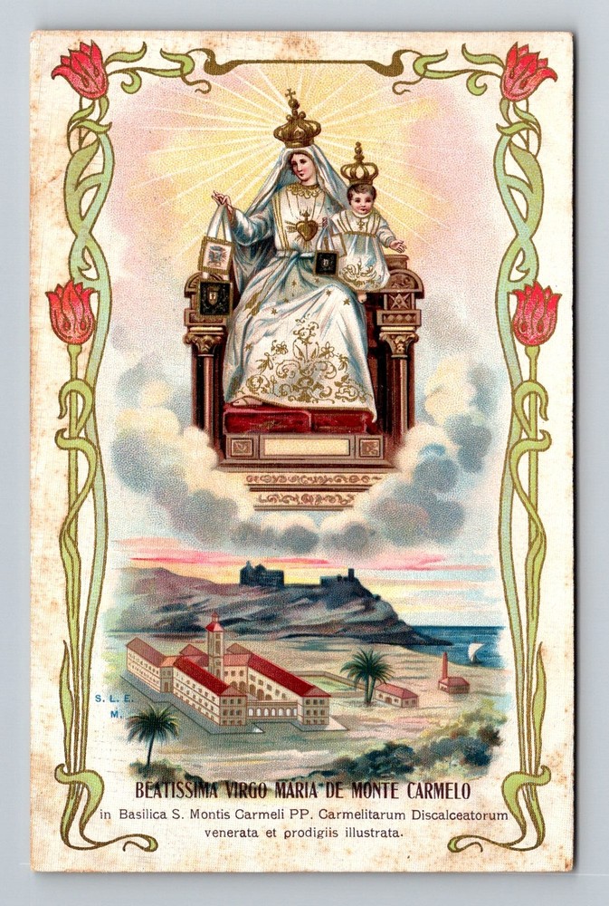 Malta- Valletta Basilica Of Our Lady Of Mount Carmel Postal Old Vintage Postcard