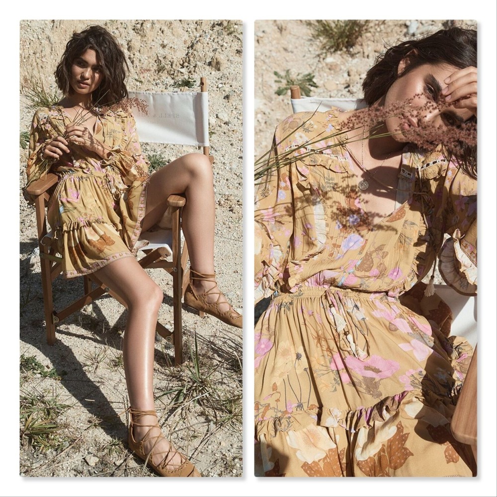 SPELL & THE GYPSY COLLECTIVE Womens Size S or 8 Wild Bloom Long Sleeve Dress