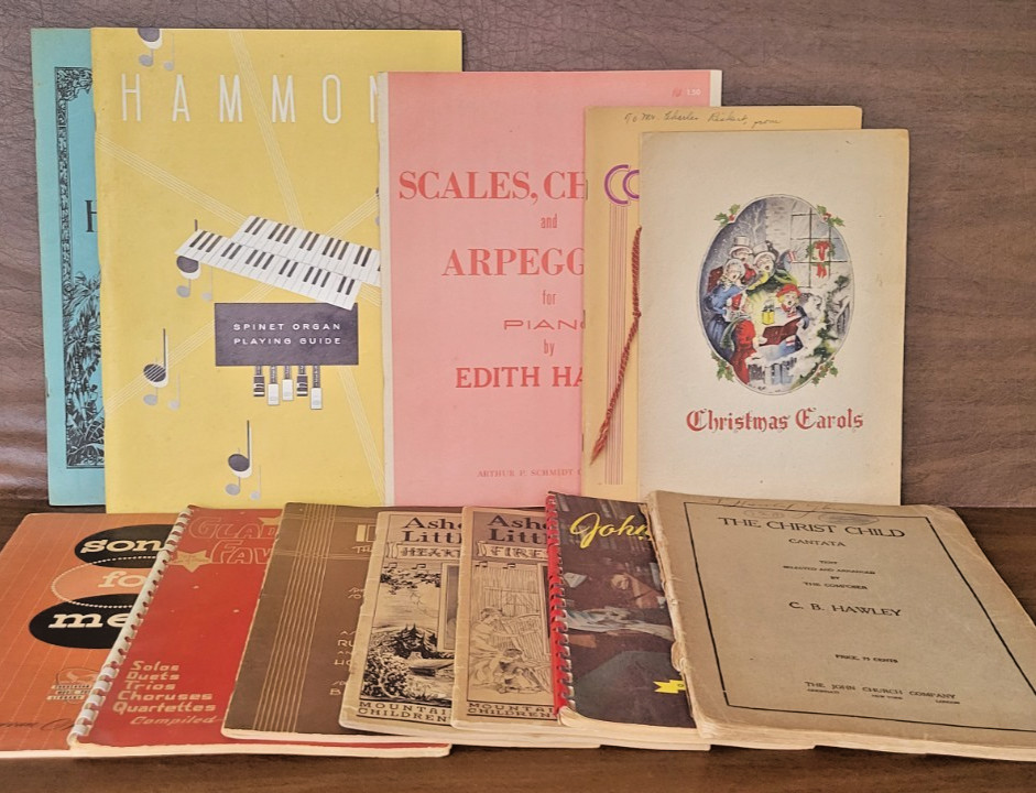 Vintage Music Books Mixed Lot, Piano, Songs, Gospel, Christmas